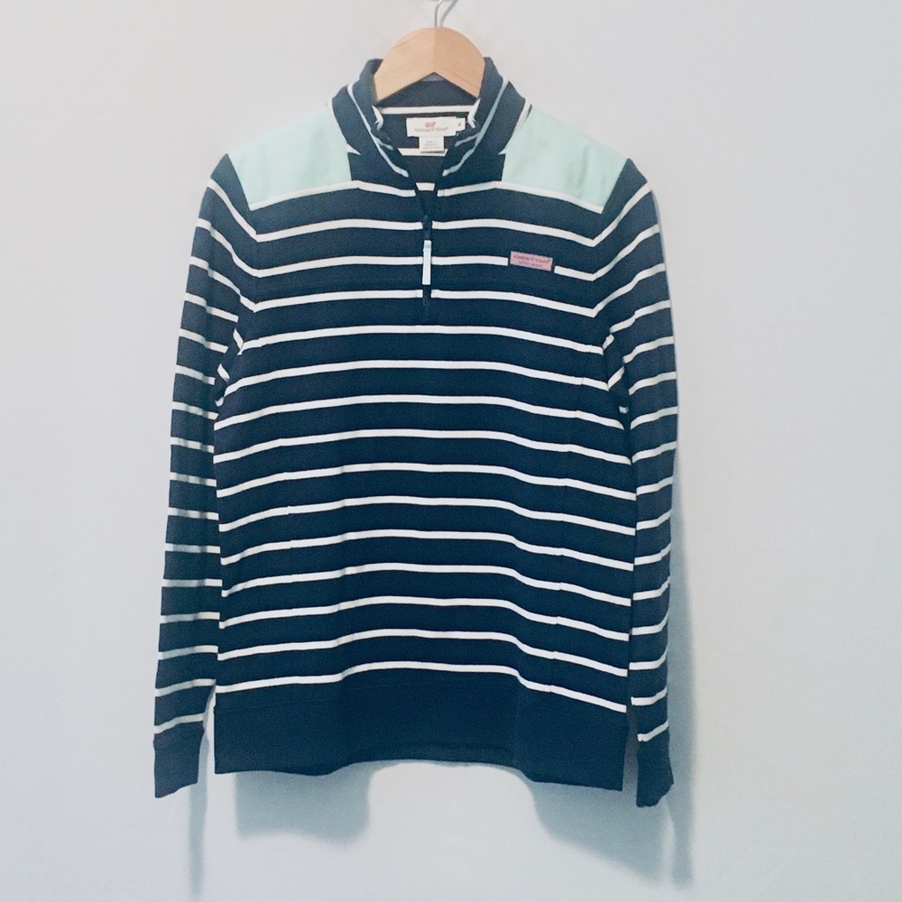 Vineyard Vines Navy and White Striped Top